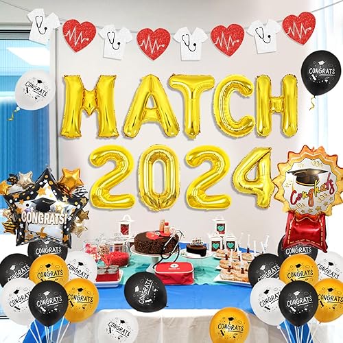 Miniatura 2 de Balterever Decoraciones de graduación de médico 2024 Congrats Doctor Banner Bunting Decoración del Día del Médico, decoraciones de residencia Día de