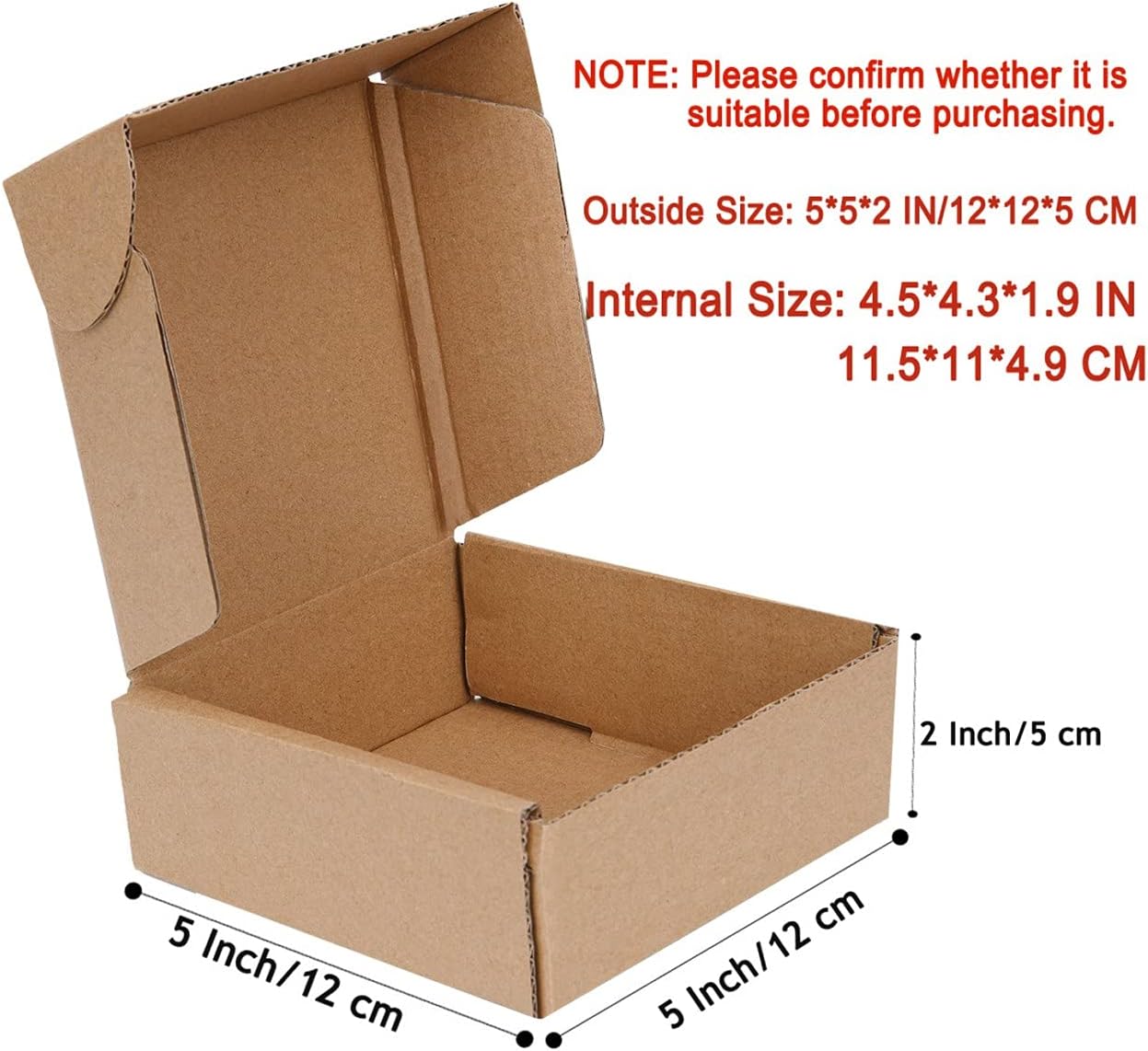 40 Pack 5x5x2 Inch Shipping Boxes for Small Business - Kraft Cardboard Corrugated Literature Mailer Box (Kraft) : Office Products