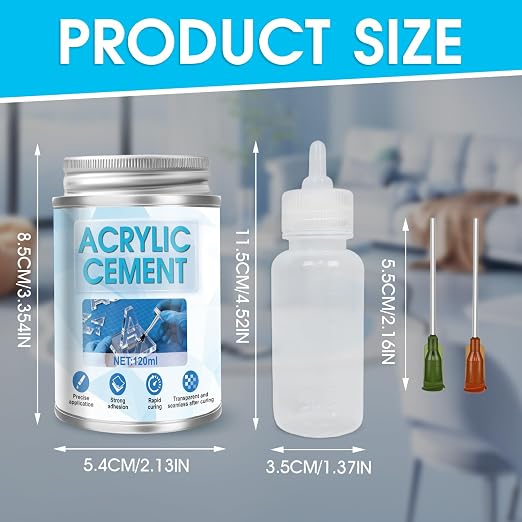 Cemento acrílico 120ML con aplicador, adhesivo de rápida curación miniatura 7