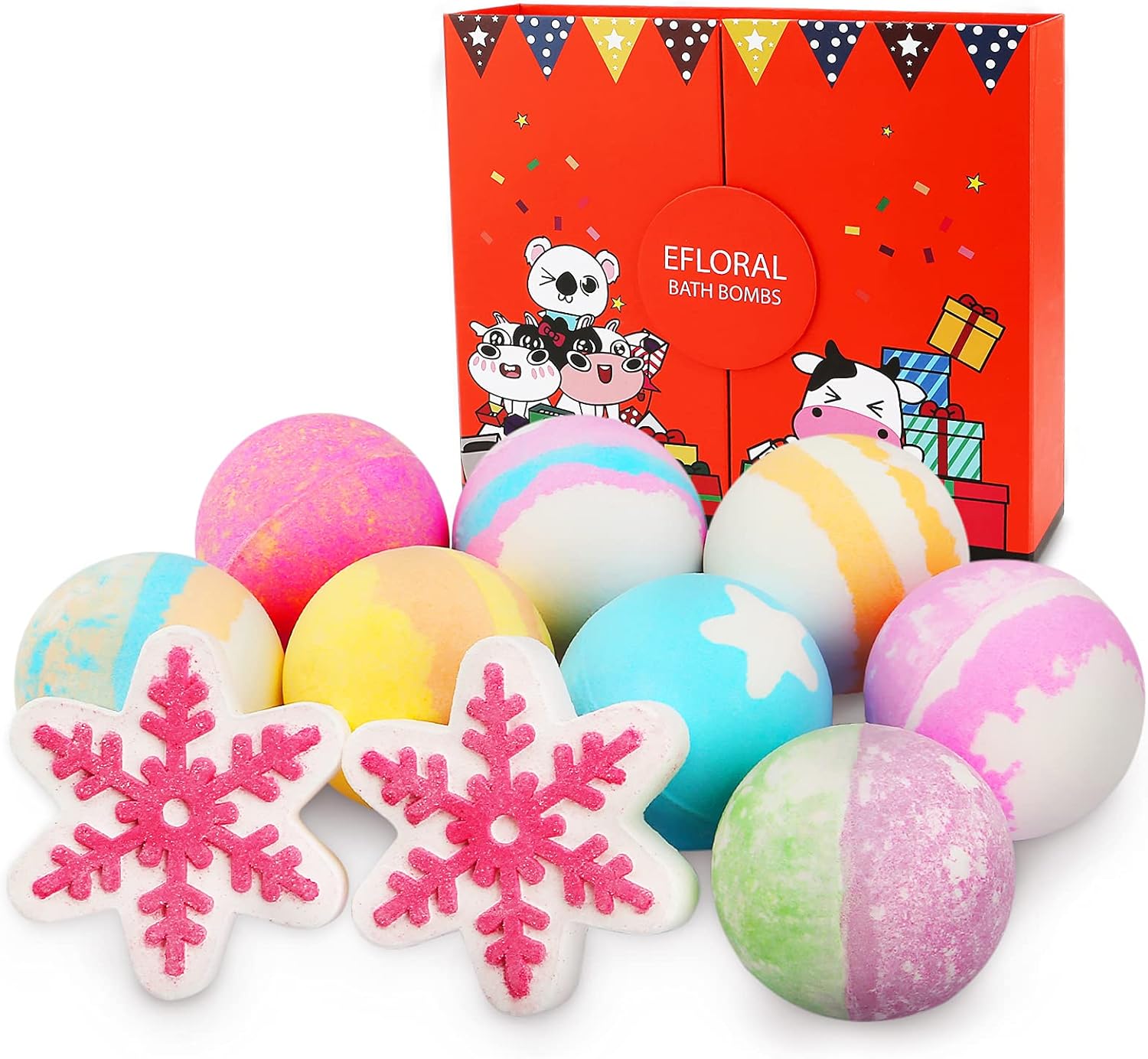 Efloral 9 X 4.23oz Fizzy Organic Natural Bubble Bath Bomb Spa Set