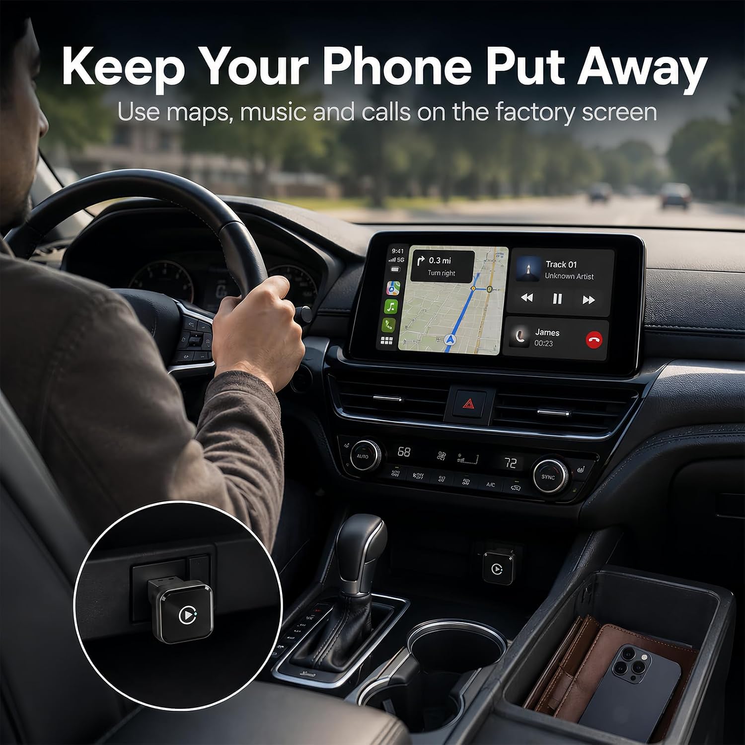 Wireless CarPlay Adapter for Factory Wired CarPlay and Android Auto