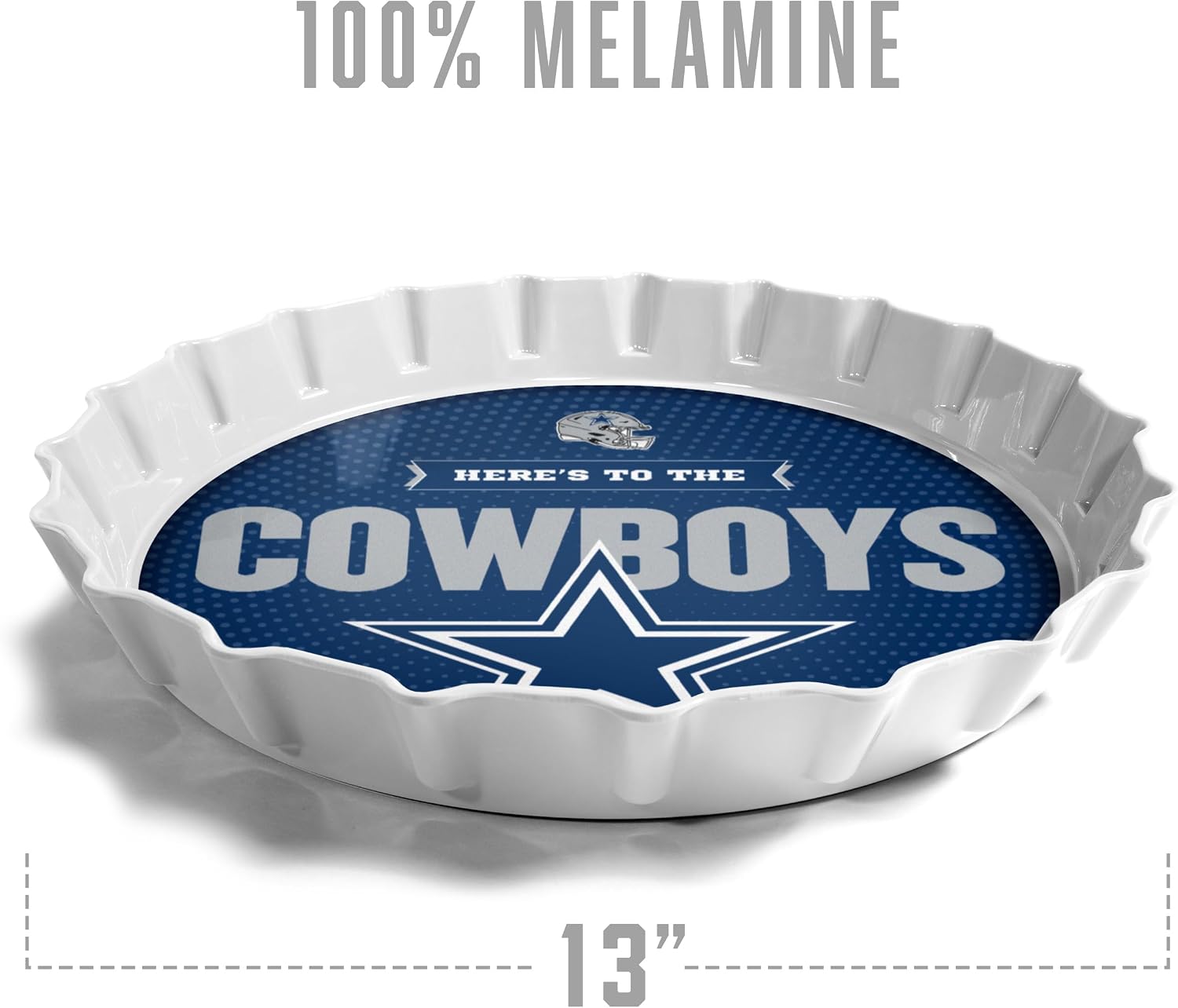 YouTheFan Officially-Licensed NFL Bottlecap Serving Tray - 13” x 13” - Bottle Cap Shaped Tray - 100% Melamine, Dishwasher Safe, BPA Free - Great Fan Gift
