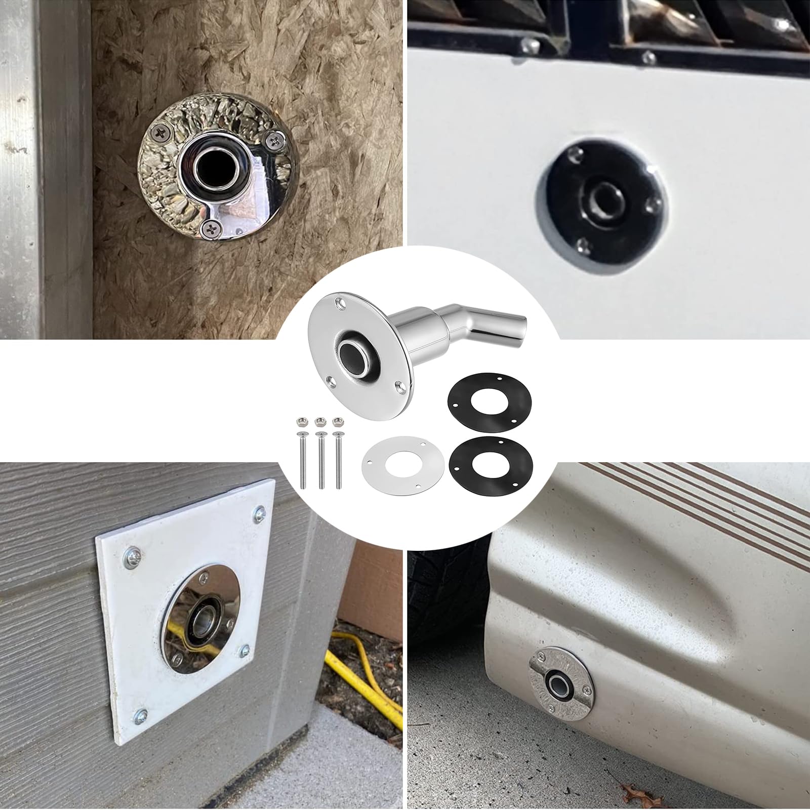 QIMEI-SHOP Raccordo Scarico Scafo 24mm In Acciaio Inox Per Riscaldatore Diesel - Foto 3