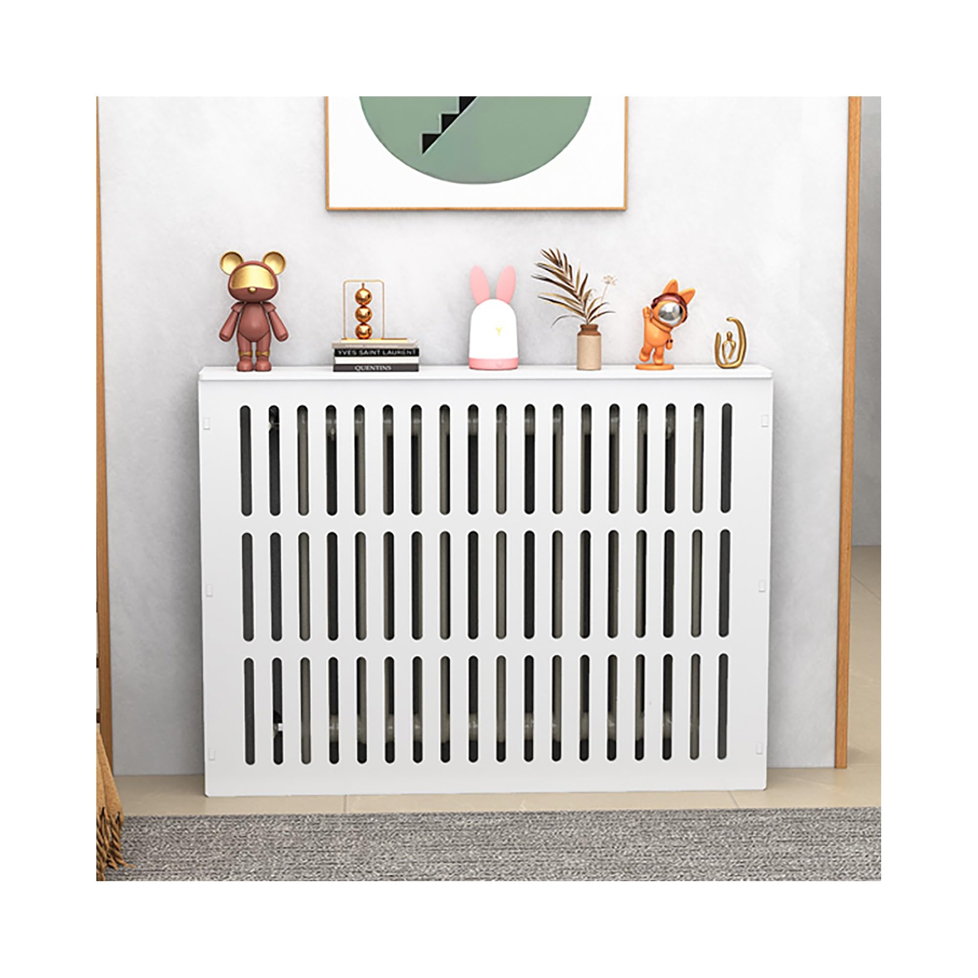 Cubre radiadores con estante protector térmico para seguridad infantil