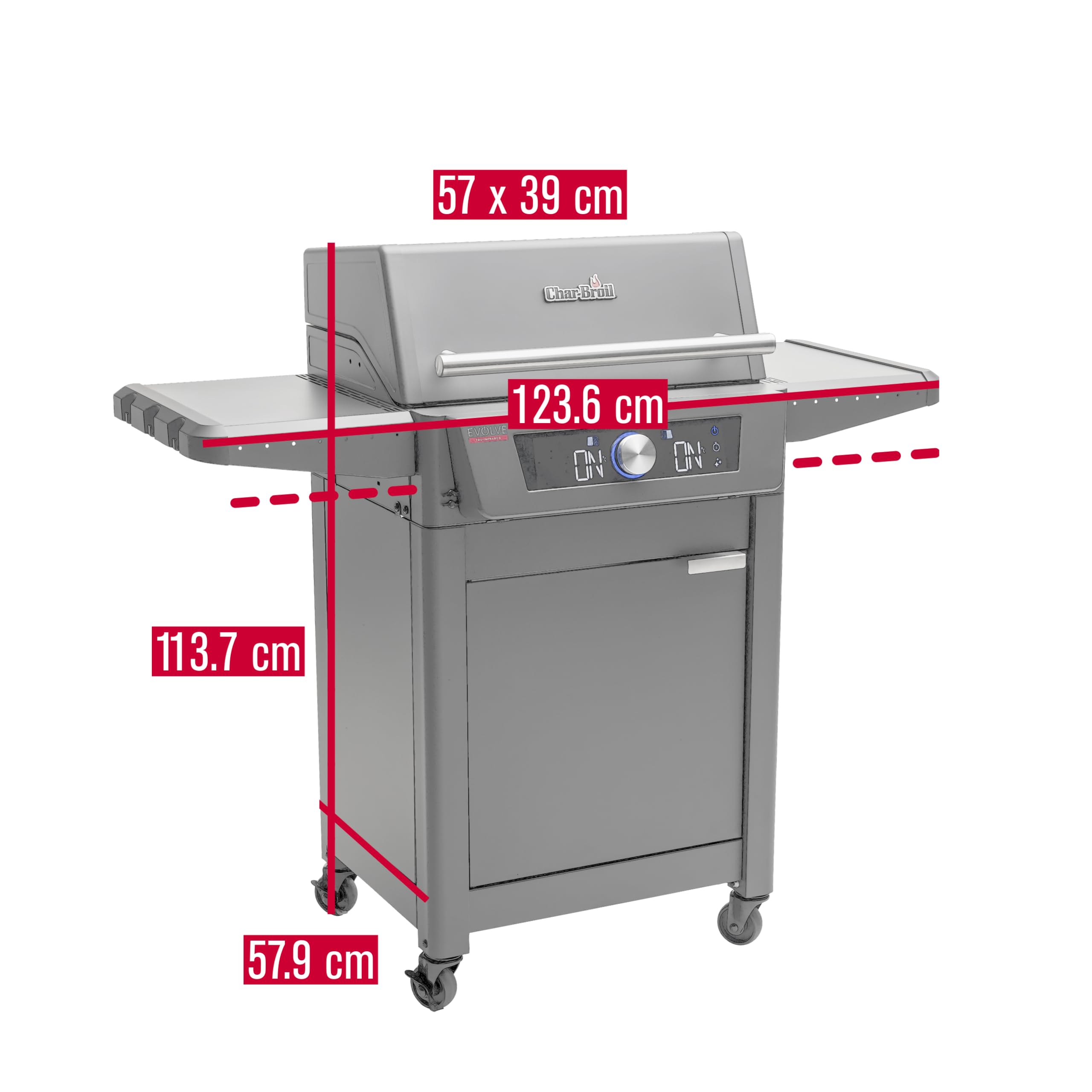 Char-Broil Barbacoa Eléctrico Evolve - Barbacoa con E-Power 90-370°C, control a través de la aplicación, función de limpieza, calor preciso en dos zonas