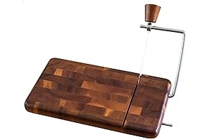 Totally Bamboo Rock & Branch Series Acacia Wood Serving Board with Cheese Slicer