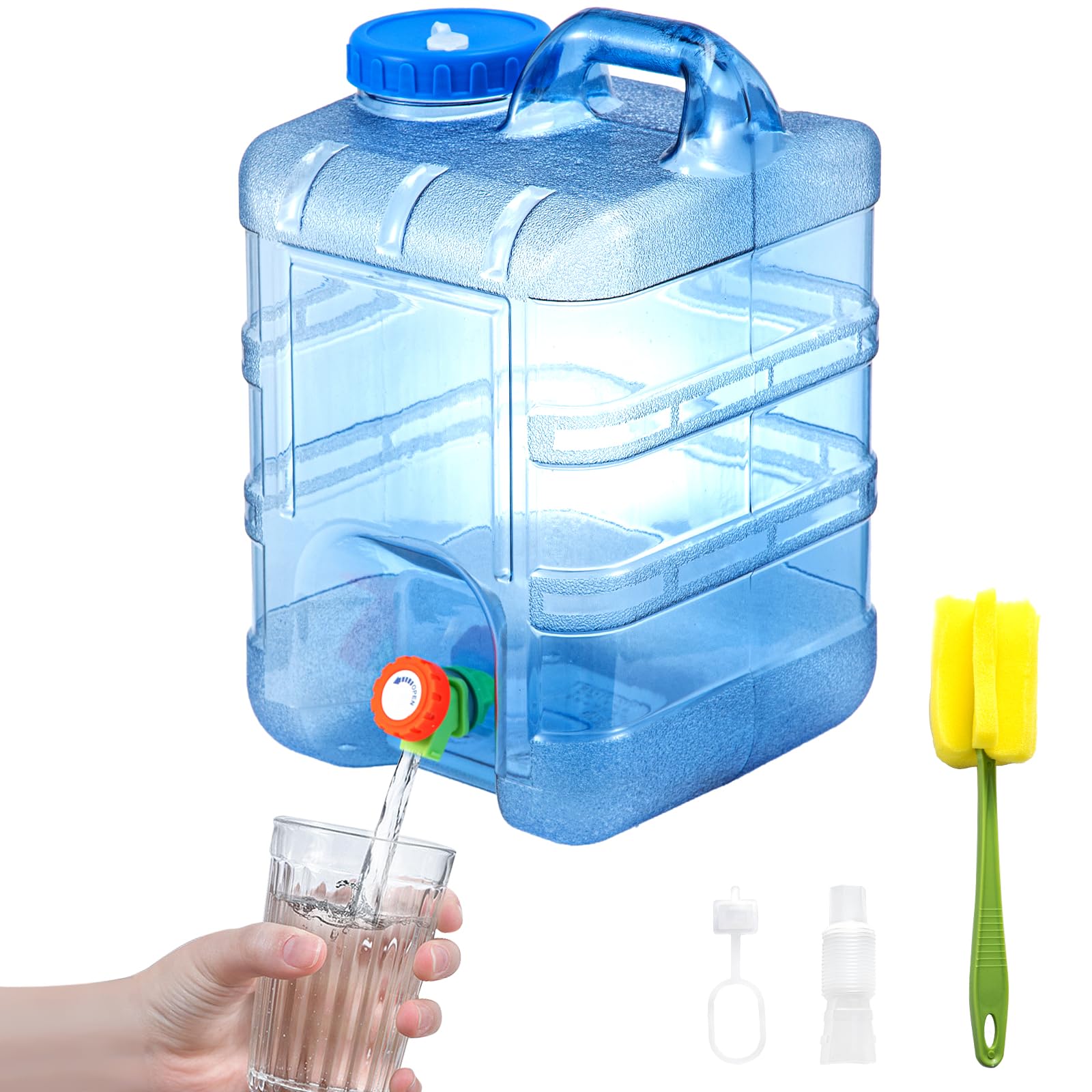 BREEZENEST Water Container with Tap, Portable BPA-Free Water Storage Tank Carrier with Tap, for Camping, Outdoor, RV Van & Home Emergency Use (20L)