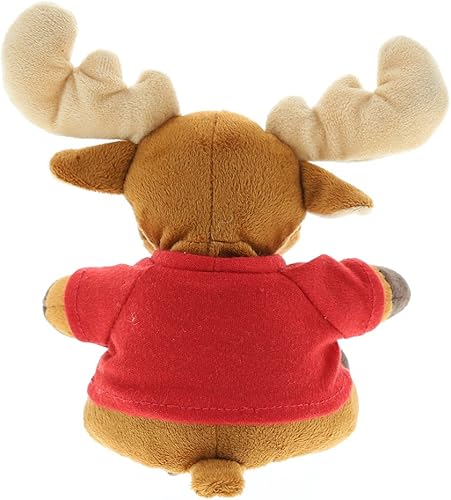 Miniatura 5 de DolliBu Peluche de San Valentín con diseño de alce sentado con diseño de ojo grande con camisa roja y nombre, regalo personalizado para el día de