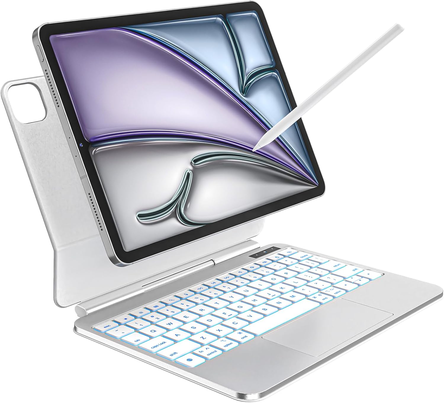 Magic Keyboard iPad Air 11-inch (M4 2026/M3 2025/M2 2024) & iPad Pro 11" (1st/2nd/3rd/4th Gen) Floating Cantilever Stand with Stylus Pen Keyboard Case for iPad Air 10.9“(5th 2022/4th 2020)