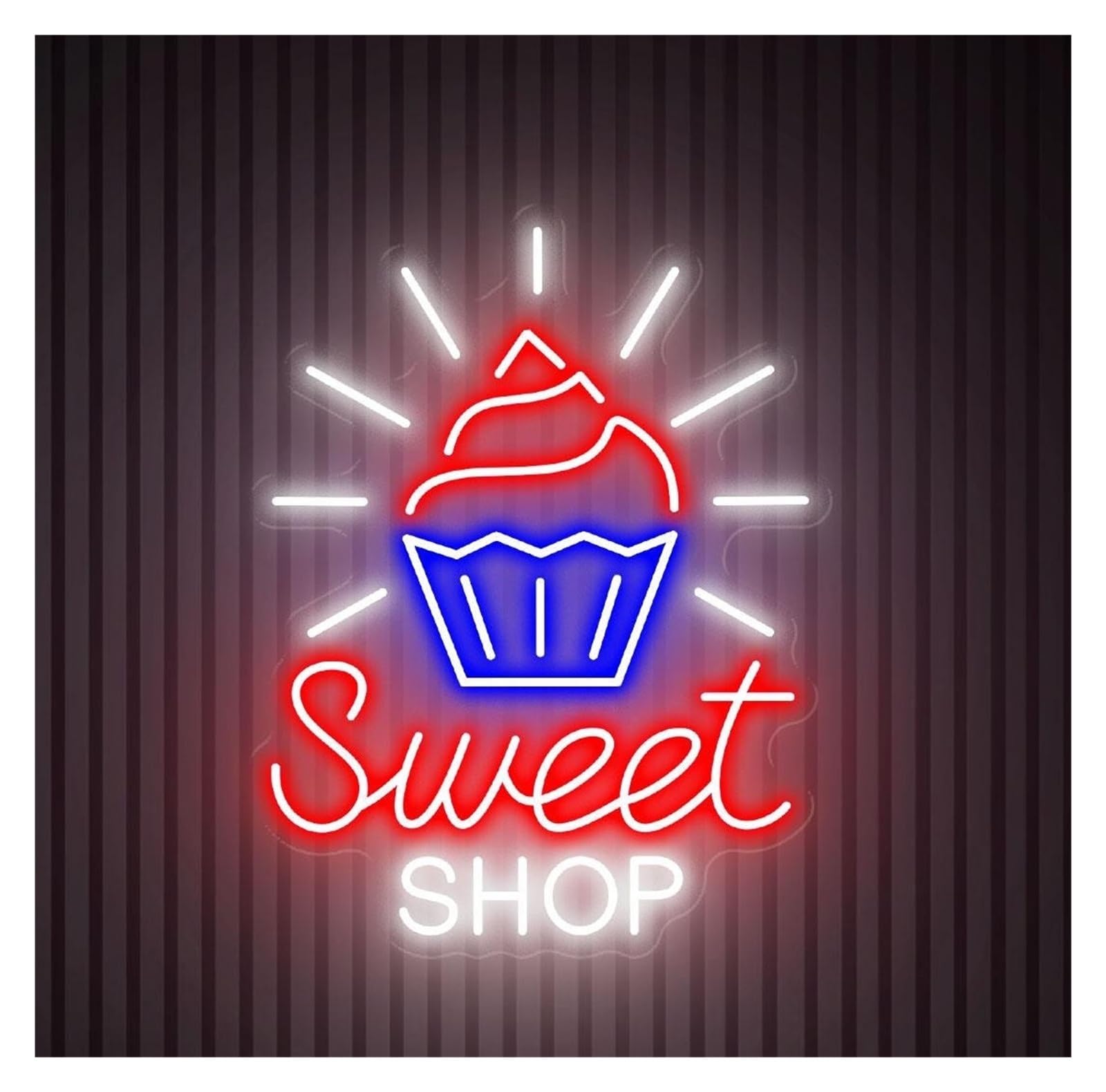 RONGCH Hanging Art Signs Bakery Sweet Shop Neon Sign Coffee Bar Cafe Home Kitchen Wall Art Cupcake 50cm