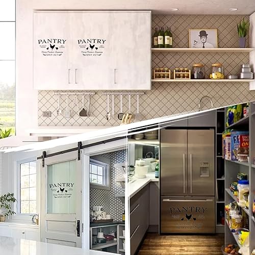 Miniatura 6 de SUPERDANT Pegatinas de pared para habitación de despensa, mercado de productos secos, decoración de pared fresca, calcomanía de puerta de vidrio
