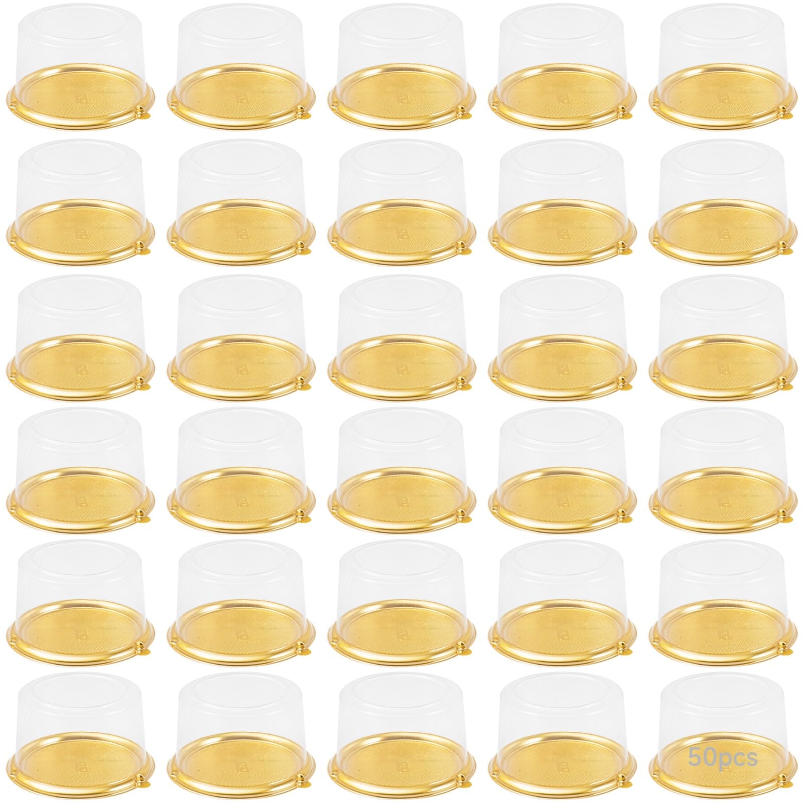 Gold Base Przezroczyste pudełka na ciasto, 50 szt., na wesela, imprezy, ekspozycje, materiały do pakowania zwierząt domowych, bezpieczne do ciast