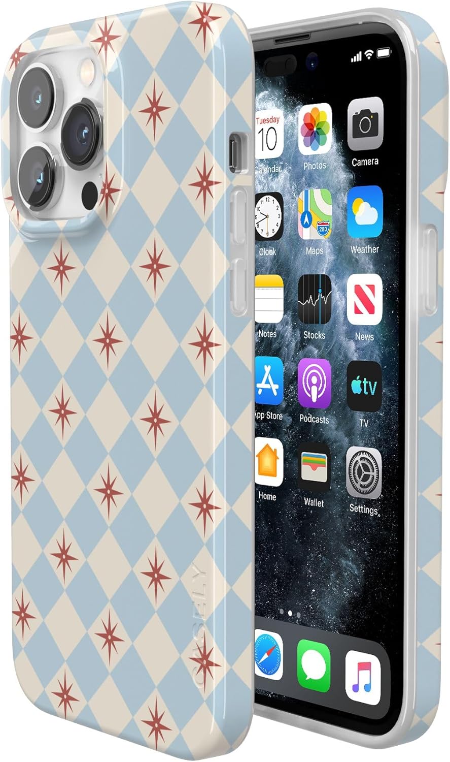 Casely iPhone 14 Pro Max Case | Chelsea Checker | Starlight Tiles | Compatible with MagSafe | Classic Ultra Thin Design