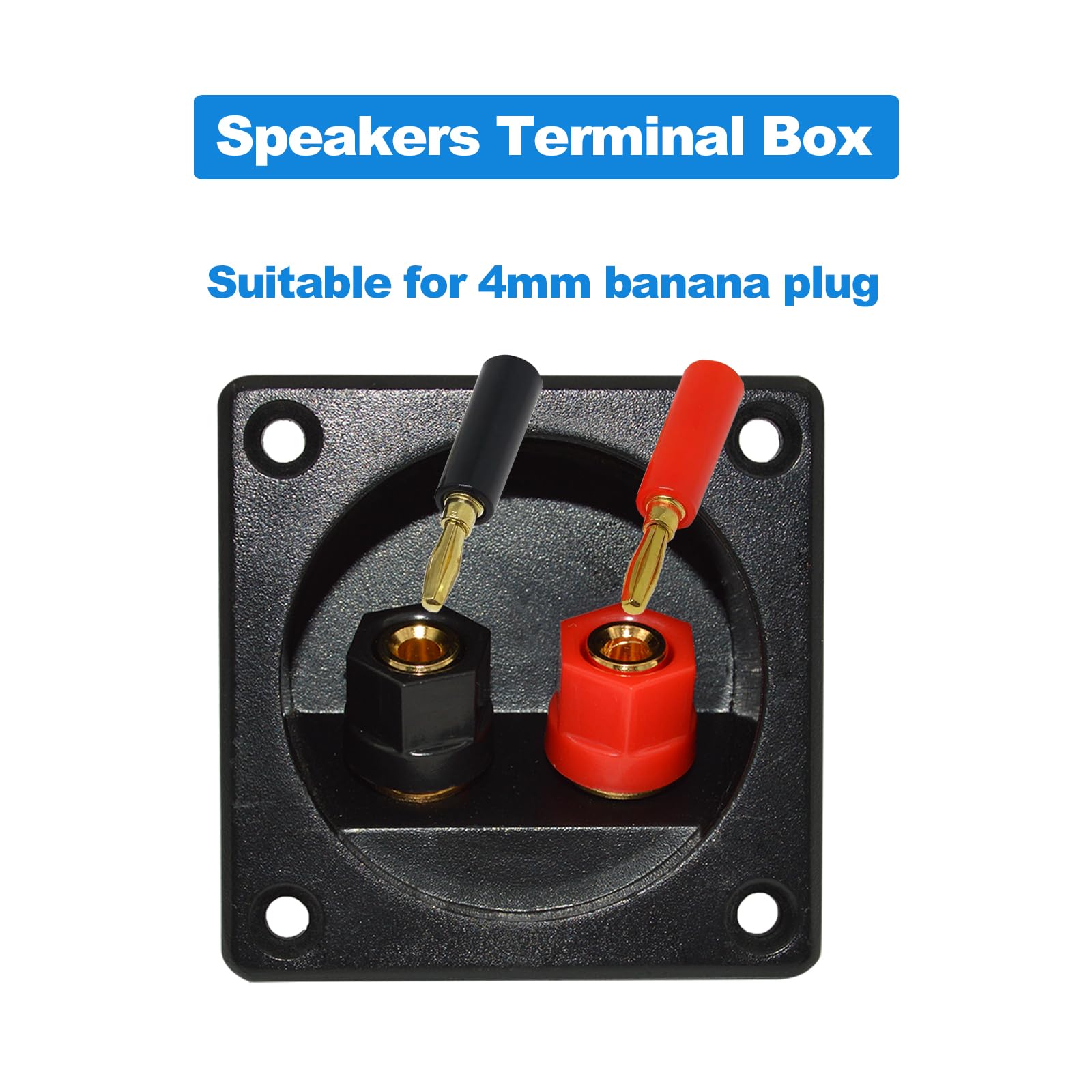 Terminales De Altavoz Gorise De 2 Vías Con Enchufes De Banana, Chapados En Oro, Montaje En Caja, Pack De 2 Unidades