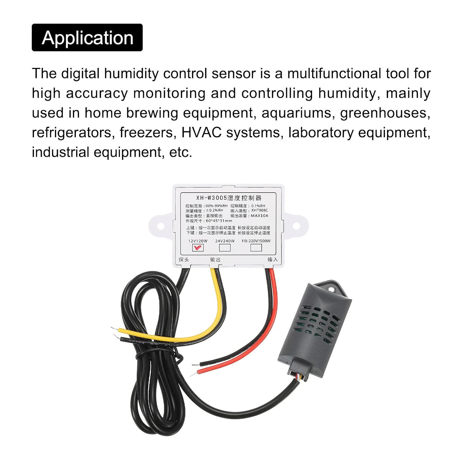 MECCANIXITY 12V DC LED Digital Humidity Meters Sensor Hygrometer Switch Controller 0 to 99% RH XH-W3005 for Greenhouse Home Brewing