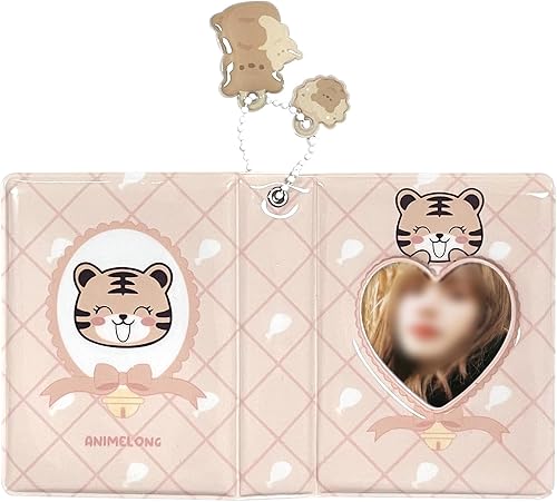 Miniatura 4 de Soporte para tarjeta fotográfica Kpop de 3 pulgadas, 40 bolsillos, mini álbum de fotos, carpeta hueca de tarjetas fotográficas con bonito colgante