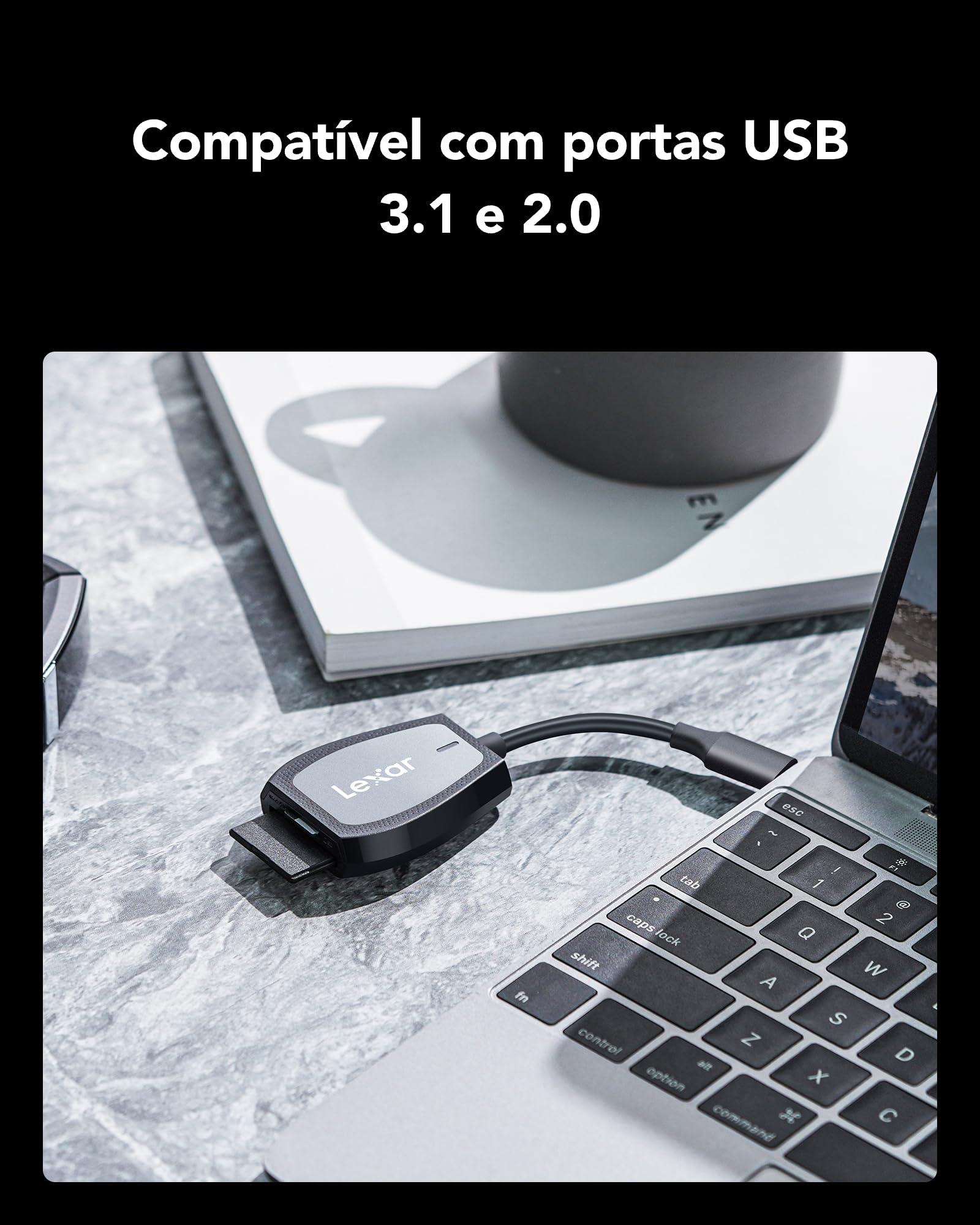 Lexar Profesjonalny czytnik z dwoma gniazdami ze złączem USB-C do kart SD i microSD UHS-I, czarny