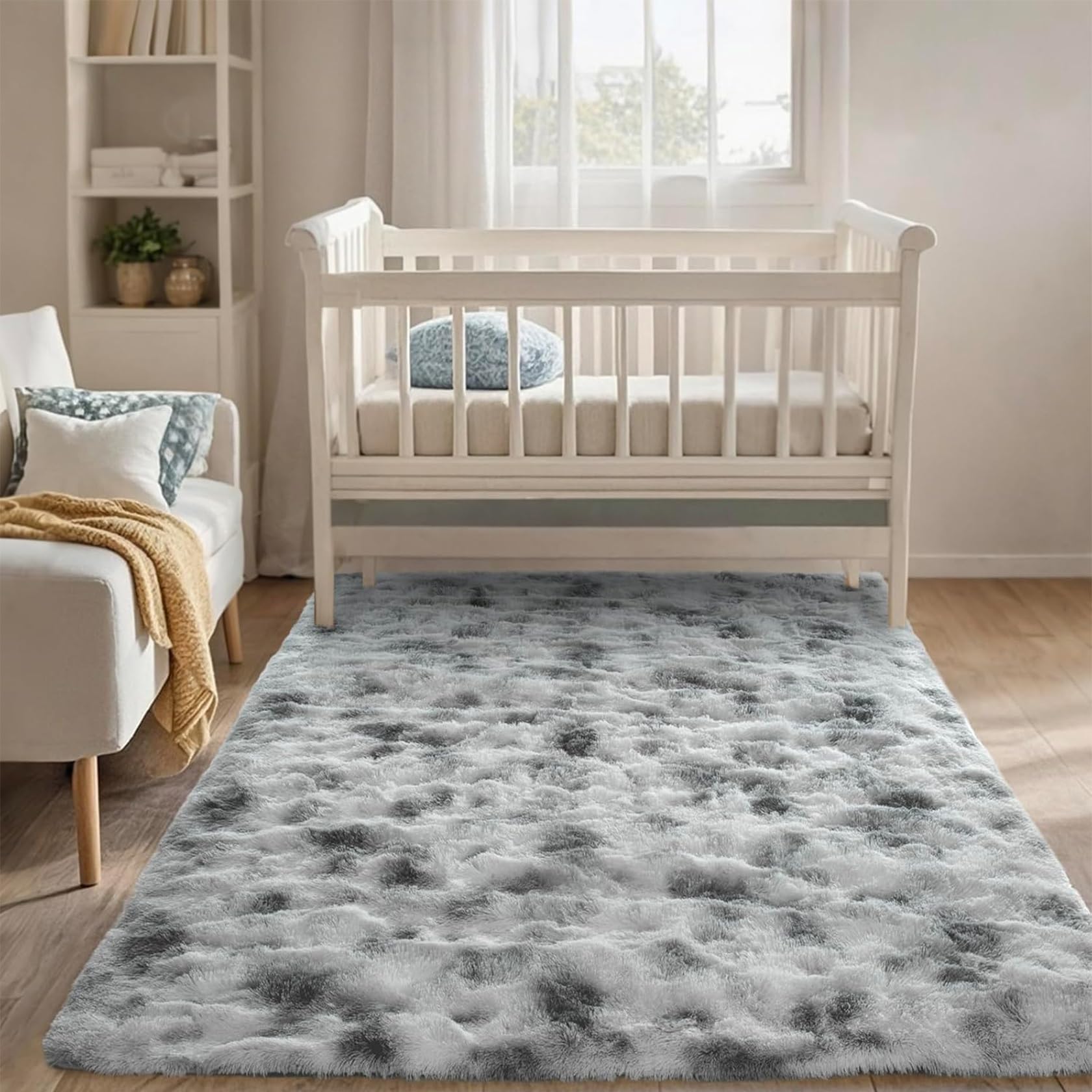 Tapis chambre shaggy pour créer un espace cocooning gris clair 190x300