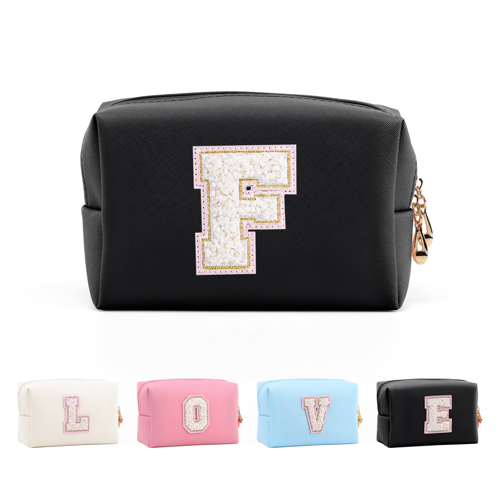 Bolsa de Maquillaje, Bolsa de Cosméticos Impermeable de Viaje, PU Cuero, Neceser de Baño, Bolsa De Aseo Y Almacenamiento para Mujer,Cosas Preppy para niñas Adolescentes (Letra A-Z) — view 101