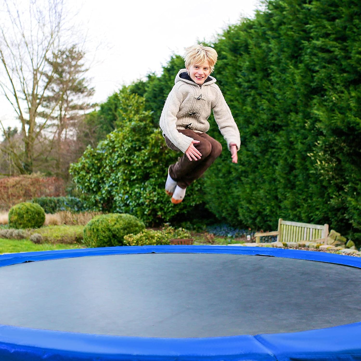 Kangaroo Hoppers Universal 12/14/15FT Trampoline Repalcement Safety Pad?Waterproof Surround Spring Foam Cover for Round Frame