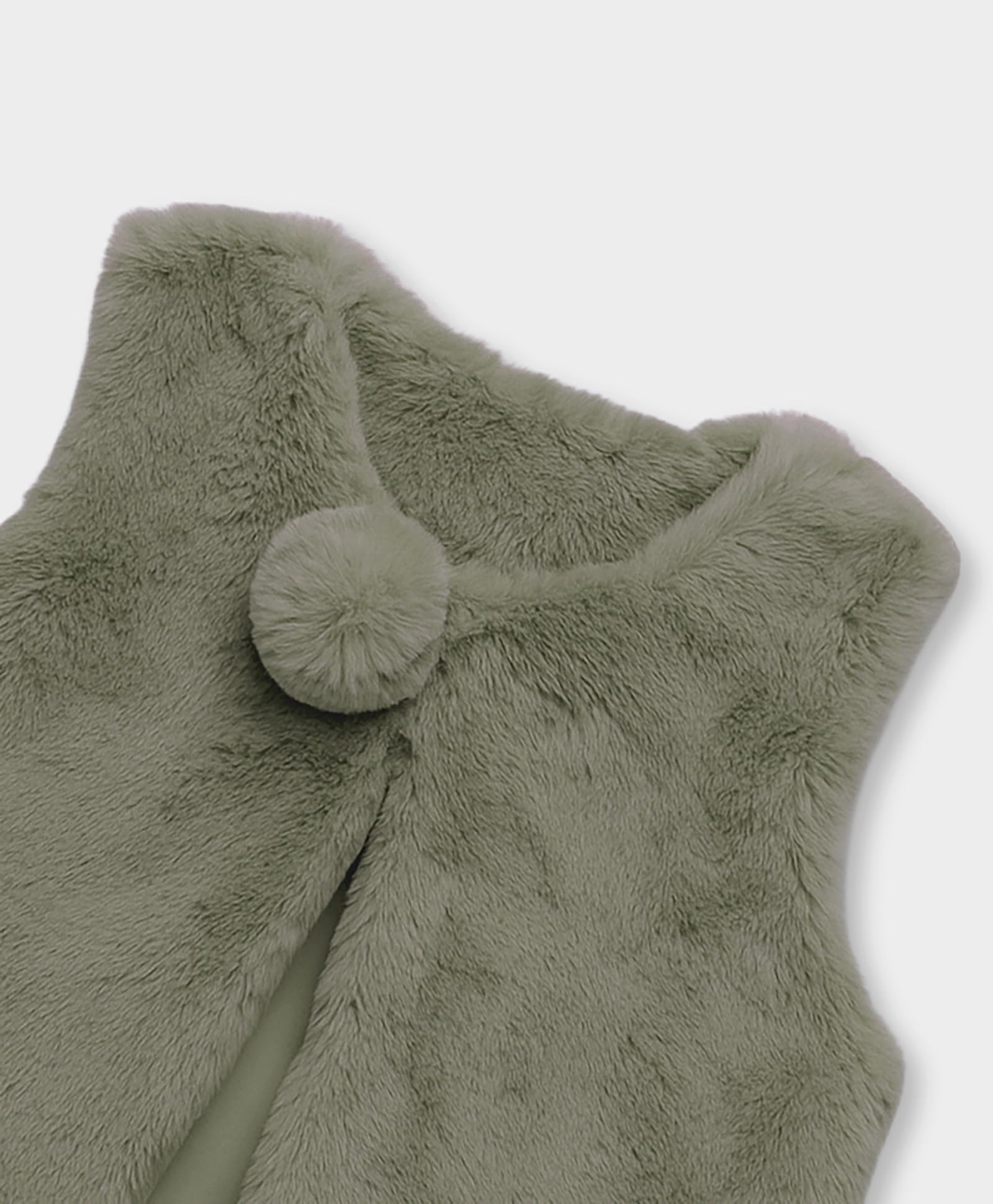 Mi Arcus Rabbit Fur Sleeveless Baby Cardigan Sweater Vest for 12-18 Months Girls Boys Kids Infants Toddlers Olive 4