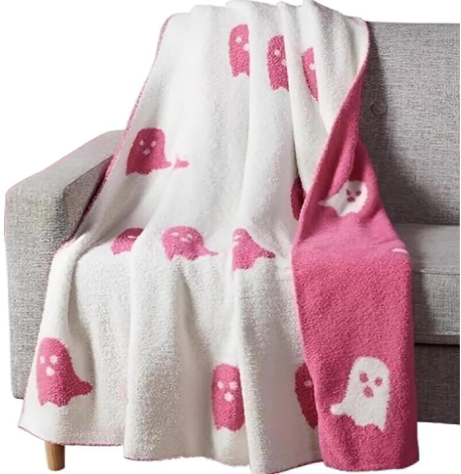 Couverture fantôme vicusse contre le froid de l'automne plaid doux d'Halloween pour canapé