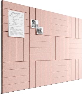 Bumusty 48"x 36" Large Felt Bulletin Board Tiles, Pink