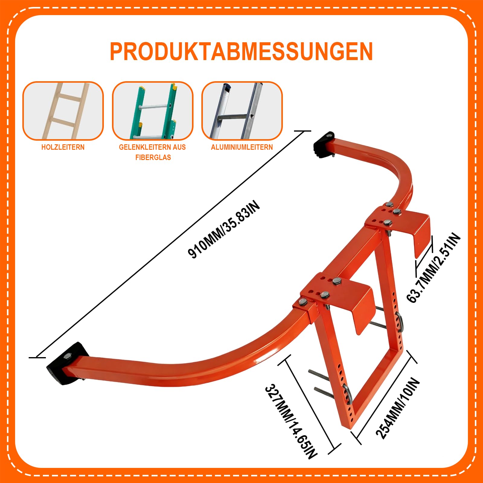 Ladder Stabilizer mit Handschuhen, Leiterständer und Leiterhaken