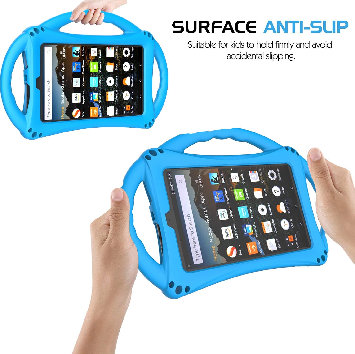 LTROP Fire 7 Case, All-New Fire 7 2019 Case, Fire 7 Kids Case - Shock Proof Protective Case for Fire 7 Tablet (7-inch Display, 9th Generation 2019/ 7th Generation 2017/ 5th Gen 2015), Blue