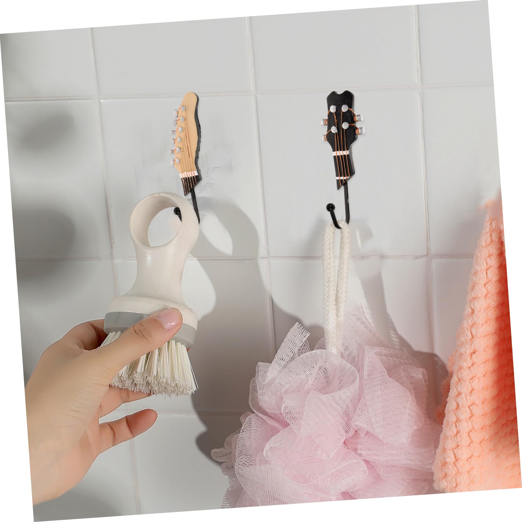 3 Stück Resin Gitarren Wandhaken Dekorativer Schlüssel und Handtuchhalter Kompakte Einzigartiges Musikdesign Einfache Montage für Flur Schlafzimmer für Musikliebhaber