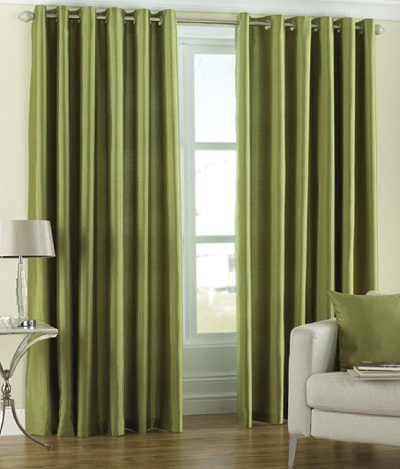 Raghav Polyester Double Piece Door Curtains_Green-picture-13