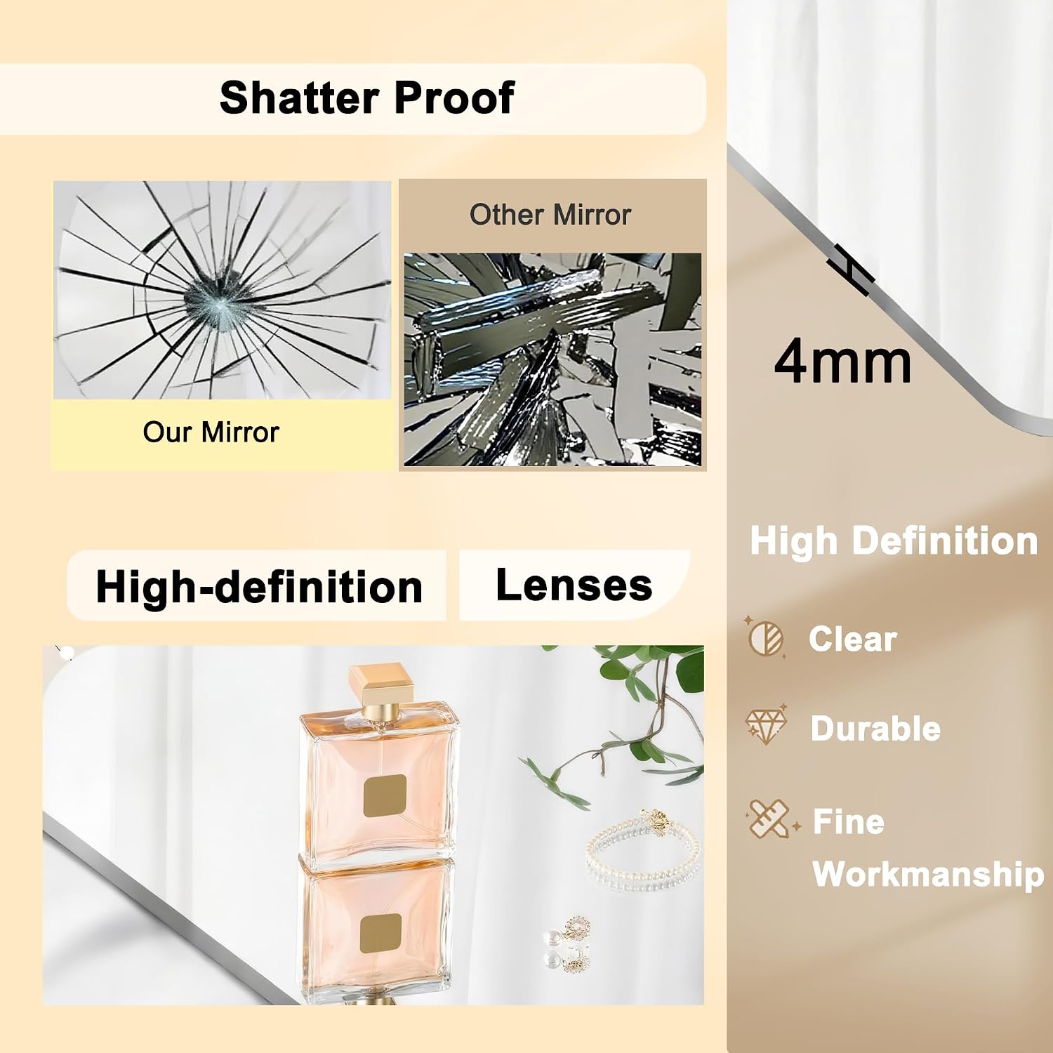 Pivot-French Or Bi-Fold Mirrored Door Solid Manufactured Wood with Installation Hardware Kit(Closet-Pantry),24" x 80"