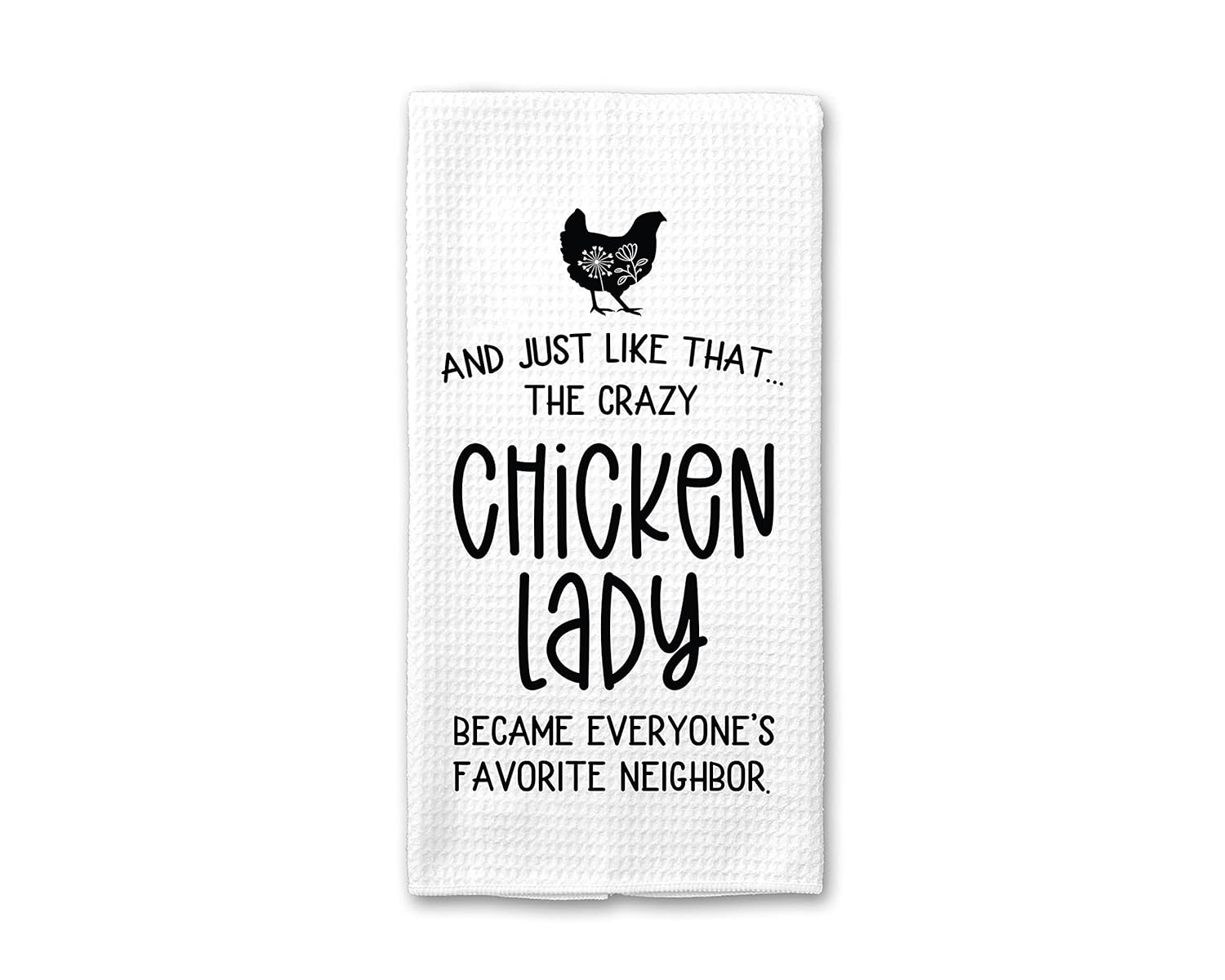 CANARY ROAD Crazy Chicken Lady Neighbor Towel, For Her, Chicken Mom Gift, Chicken
