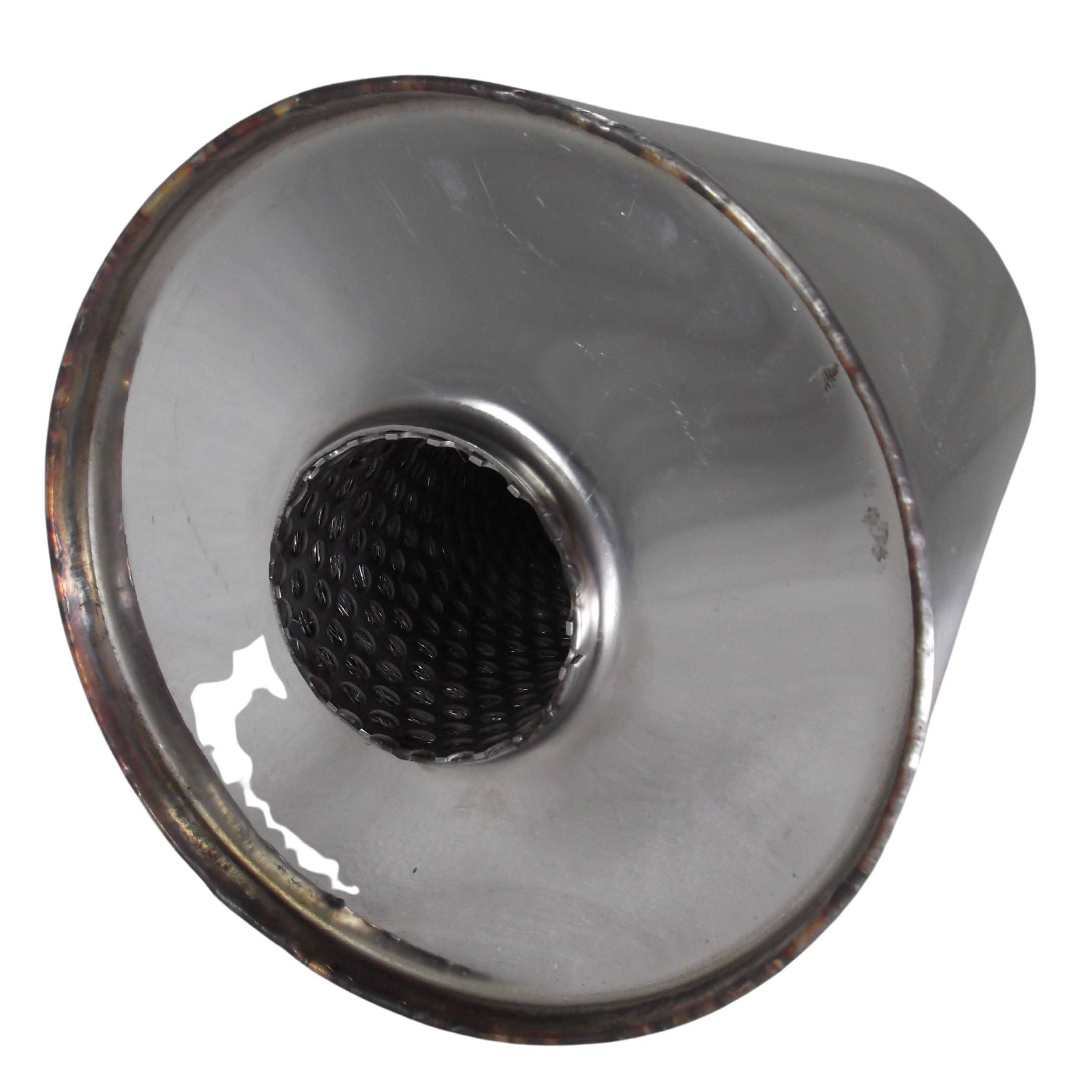 Genérico Silenciador Redondo 250x 150 silenciador escape coche escape coche deportivo tubo de escape coche silenciador inox silenciador deportivo universal Acero Inoxidable