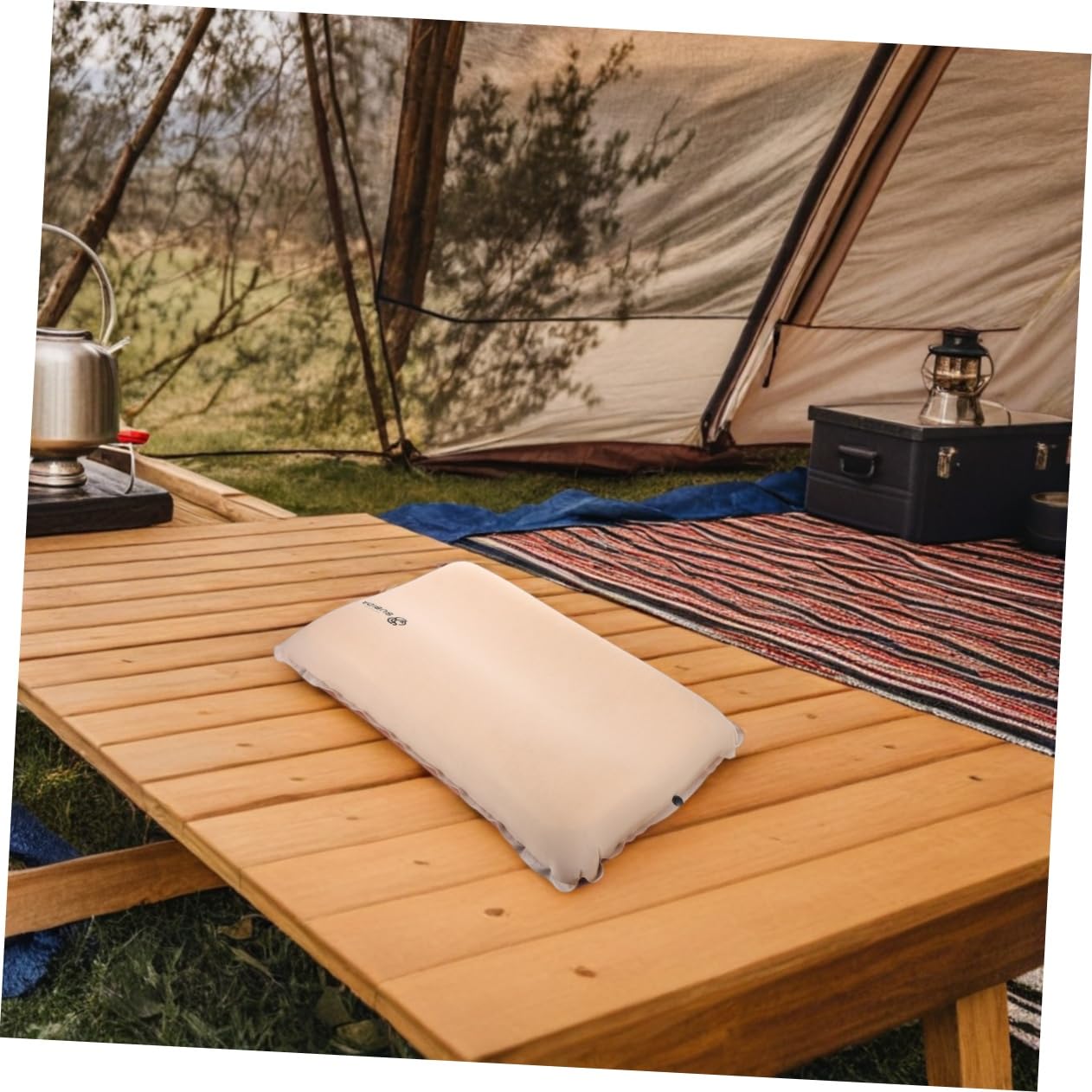 Abaodam Almohada Inflable para Camping Autoinflable de Alta Densidad Soporte Ergonómico para Viajes al Aire Libre
