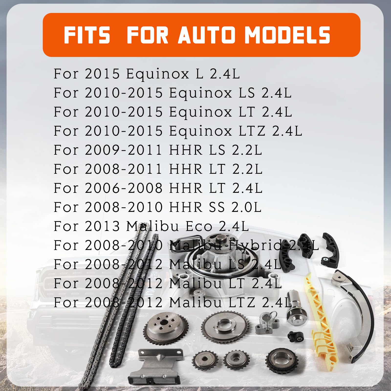 Kit de cadena de distribución con bomba de agua para LaCrosse RegalVerano Captiva 2.4L, cobalto 2.0L/2.2l/2.4L, para Equinox HHR Malibu 2.4L Kit de cadena de distribución de motor piezas de