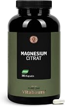 Vitabaum Magnesium Citrate - 375 mg Magnesium per Daily Dose - Supports Energy Metabolism - 365 Capsules - 4 Month Supply - Vegan, Gluten Free, Lactose Free