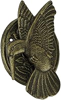 Zeckos Cast Iron Hummingbird Flower Door Knocker - Antique Bronze Finish, 6.5" Weather-Resistant Front Door Decor