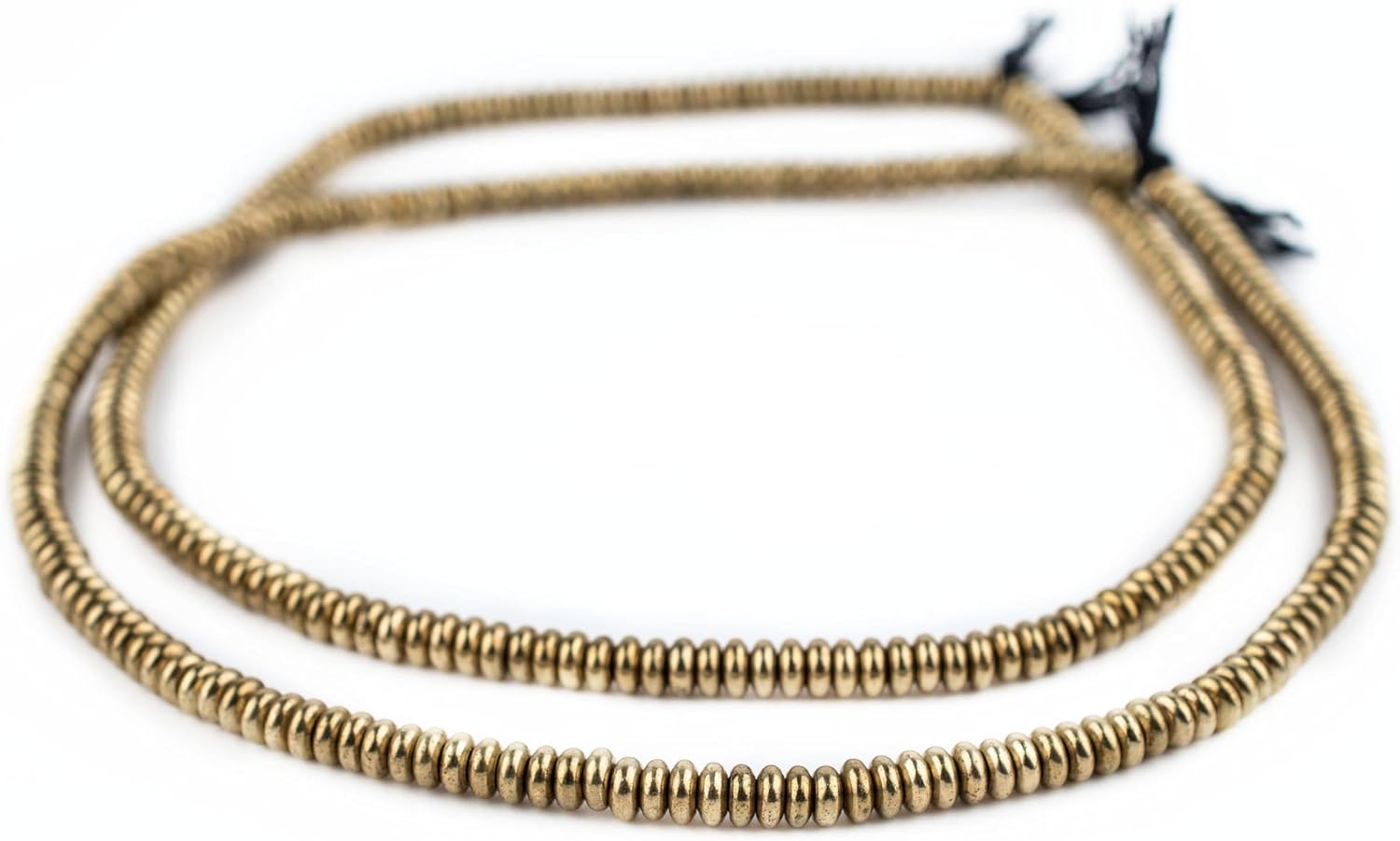 The Bead Chest Brass Rondelle Beads 5mm, Full Strand of Quality Metal Spacers for DIY Jewelry Design