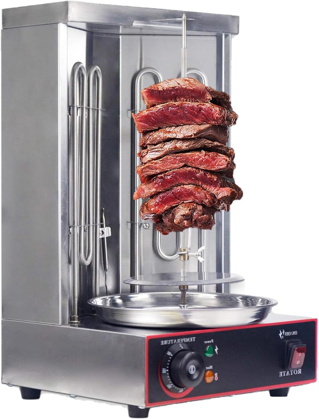 Rotisserie Shawarma Machine, Vertical Rotisserie Oven Grill, Countertop Shawarma Machine Kebab Electric Cooker Rotating Oven, Stainless Steel Roaster