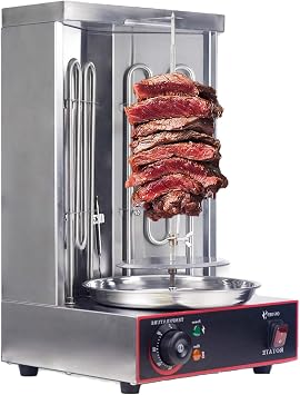 Rotisserie Shawarma Machine, Vertical Rotisserie Oven Grill, Countertop Shawarma Machine Kebab Electric Cooker Rotating Oven, Stainless Steel Roaster