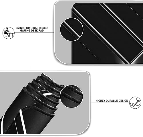 Miniatura 4 de Alfombrilla de mouse grande extendida para juegos, XXL, impermeable, para teclado de computadora, con base de goma antideslizante, borde cosido,