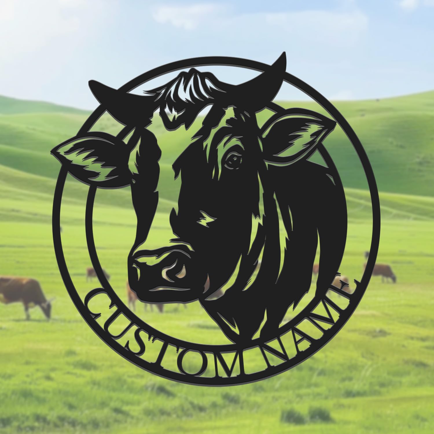 Custom Cow Metal Sign,Cow Wall Art,Cow Decor,Cow Farm Sign,Personalized Cow Farmhouse Decor,Farmer Name Sign,Farmer Gift,Cow Lover Gifts (Style-6)