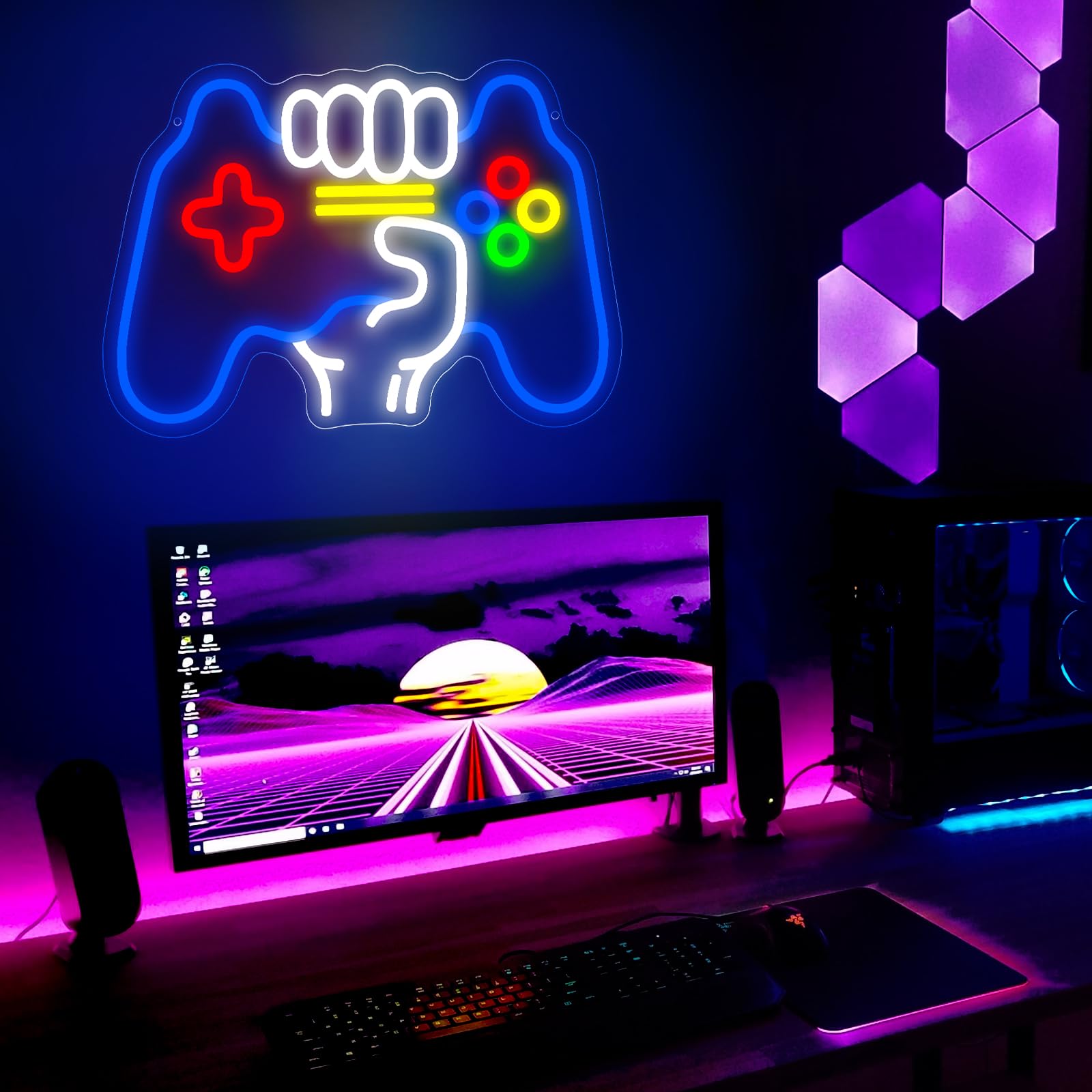 Appliques Murales LED Néon Forme Triangle Lampes Intérieur Haut Et Bas En Aluminium Pour Salon