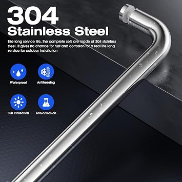 Ranbo 24 Inch Shower Door Handle, Single-Sided Towel Bar, Polished Chrome