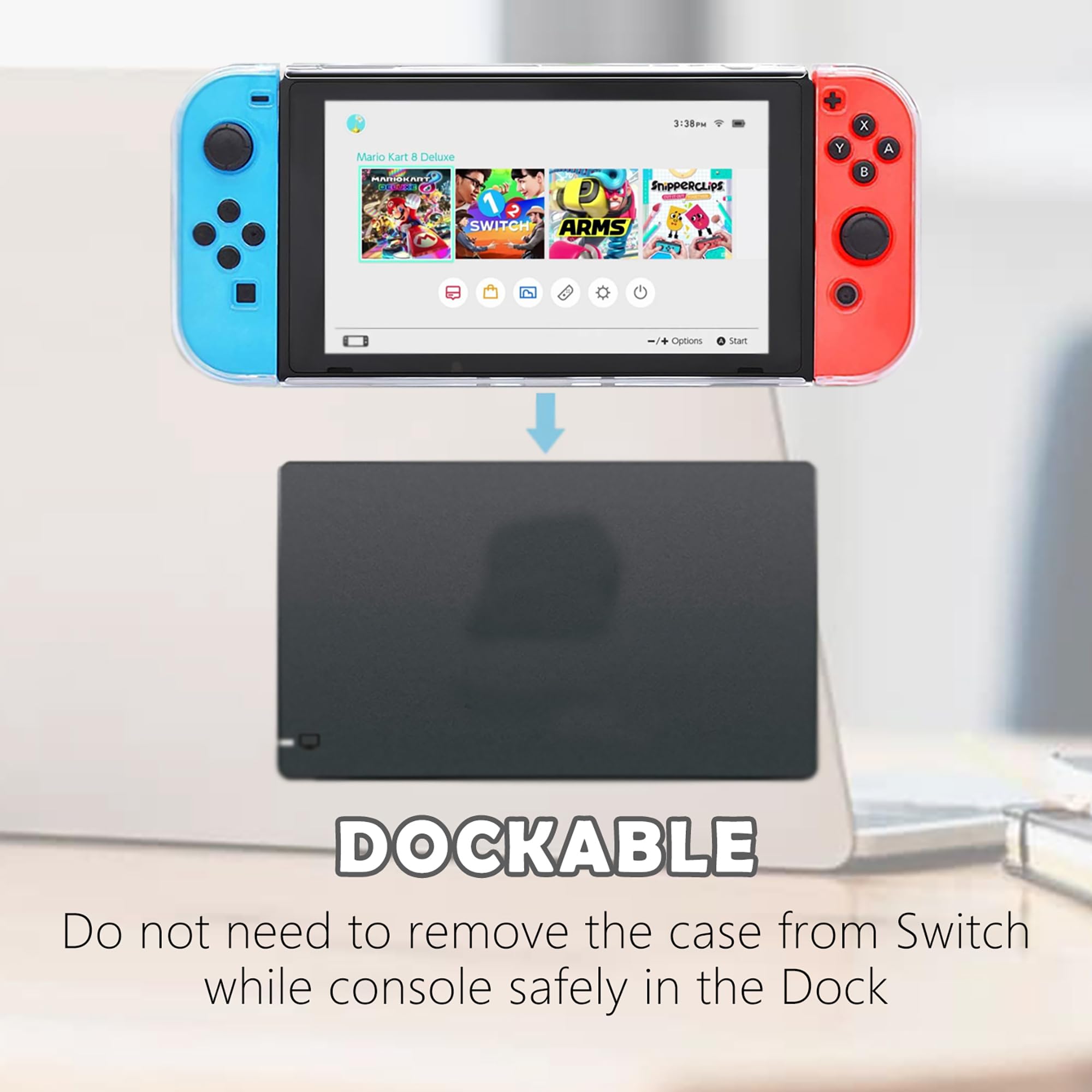 Bandiera americana Baseball Switch Game Case Protector Dockable Switch Custodia protettiva Accessori Bandiera americana Baseball Idee regalo per Switch Bandiera americana Baseball Game Player