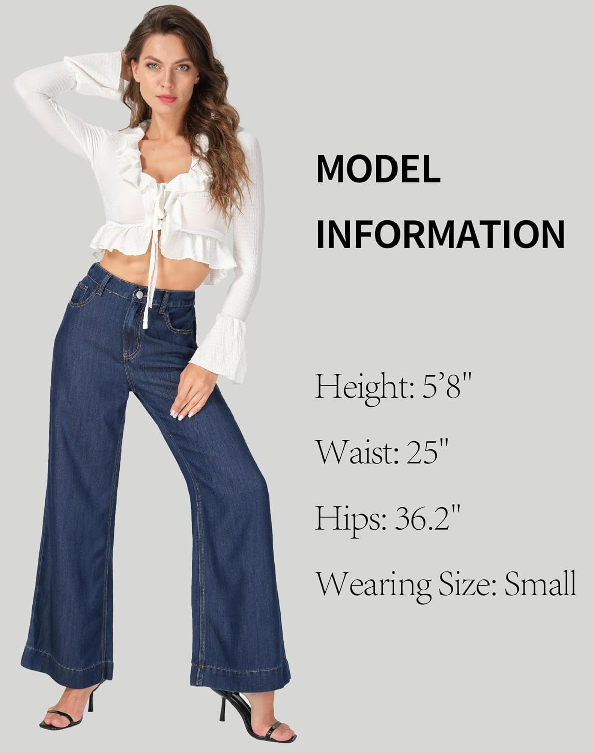 Wide Leg Sweatpant Jeans Woman Pull on High Waisted Baggy Loose Trendy Denim Pants - Image 6
