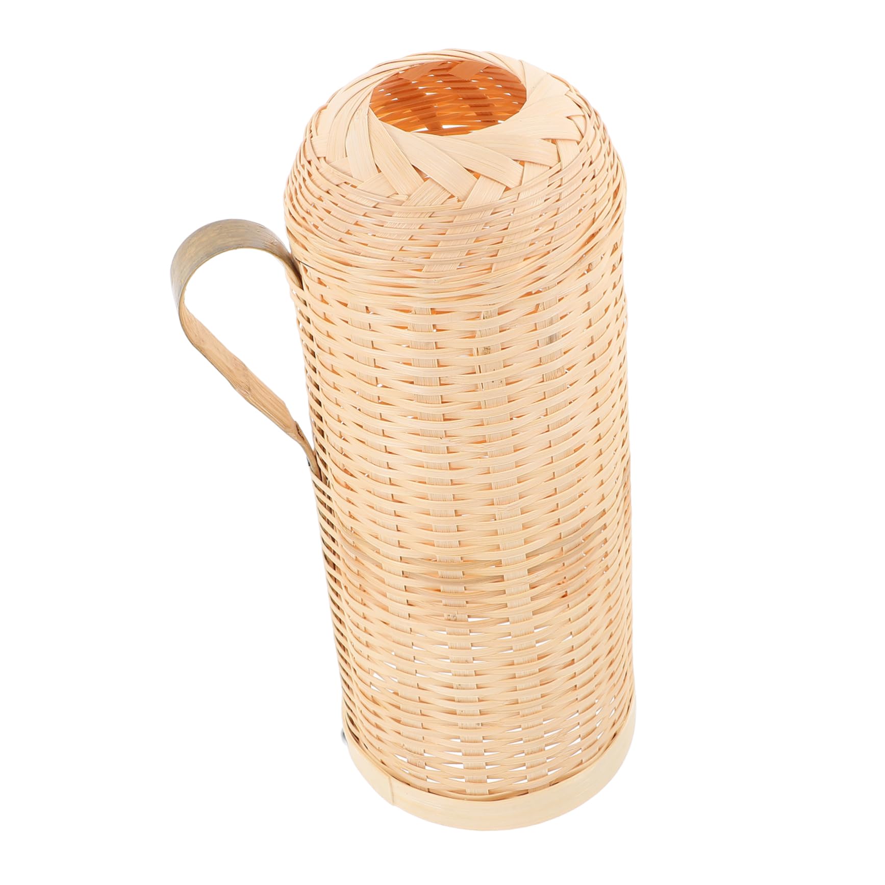 Happyyami Thermal Water Kettle Bamboo Weaving Cover Handmade Kettle Bamboo Cover for Insulation Bottle