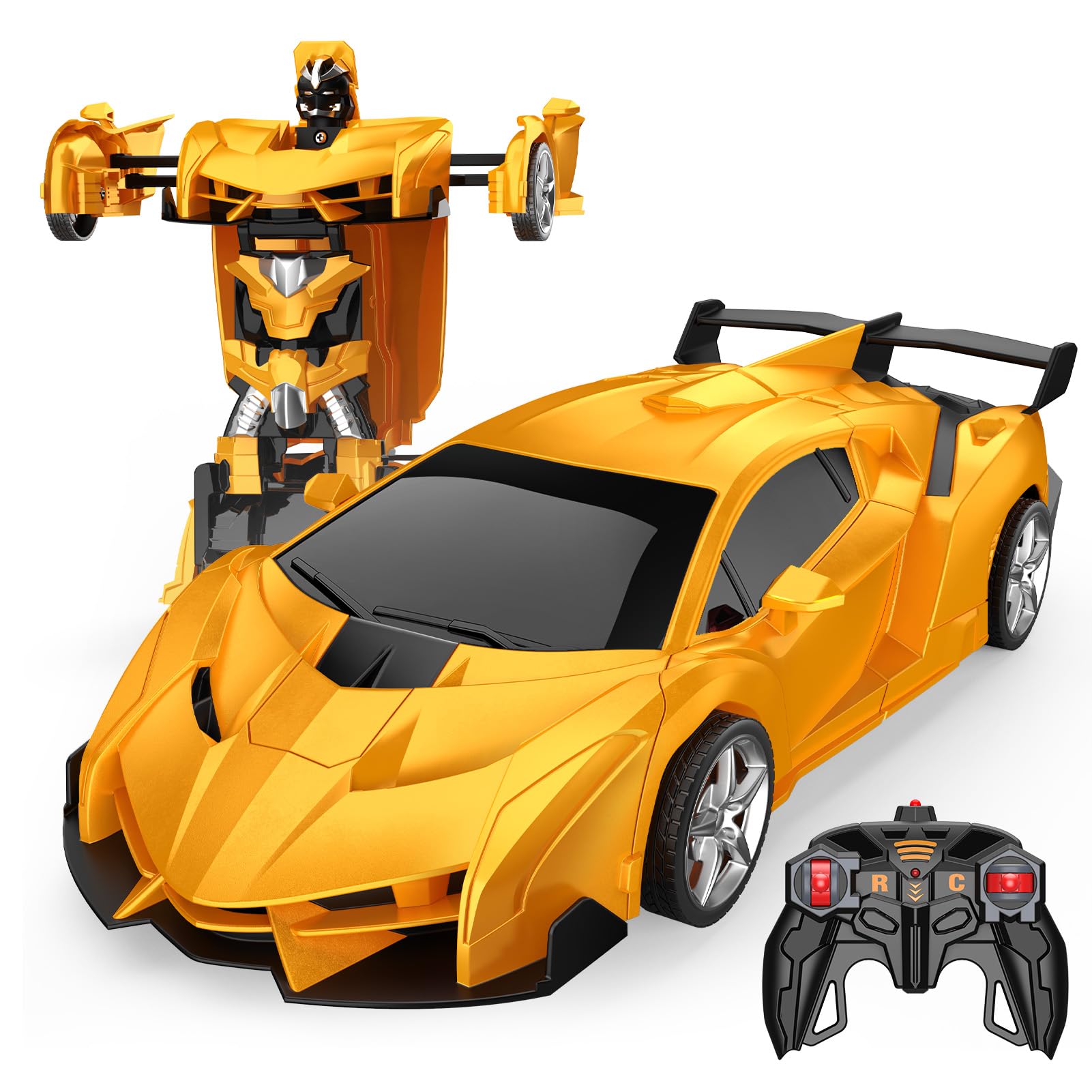 Braxel Macchina Telecomandata per Bambini, 2 in 1 Trasforma Robot & RC Auto Giochi Bambino 3-10 Anni, 2,4 GHz, Rotazione di 360°, Regalo Bambino 3-9 Anni Maschio, Regali Natale Bambini 2025 Halloween