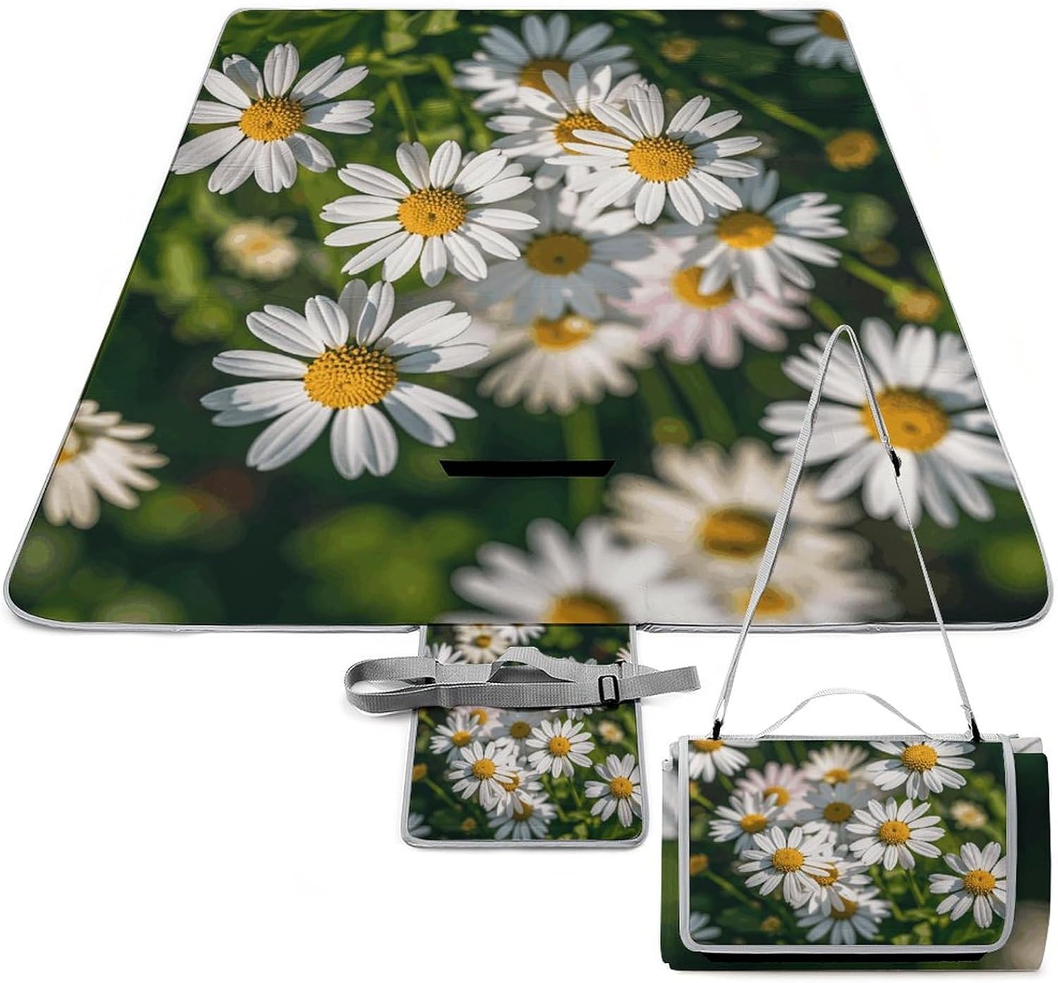 Outdoor Picnic Blanket Extra Large Beach Blanket Waterproof Picnic Mat Flowers Camping Blanket Portable with Carry Strap Park Blanket for Grass Camping Park